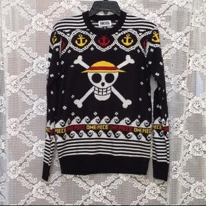 Boxlunch One Piece Luffy Anime Ugly Christmas Sweater Size M